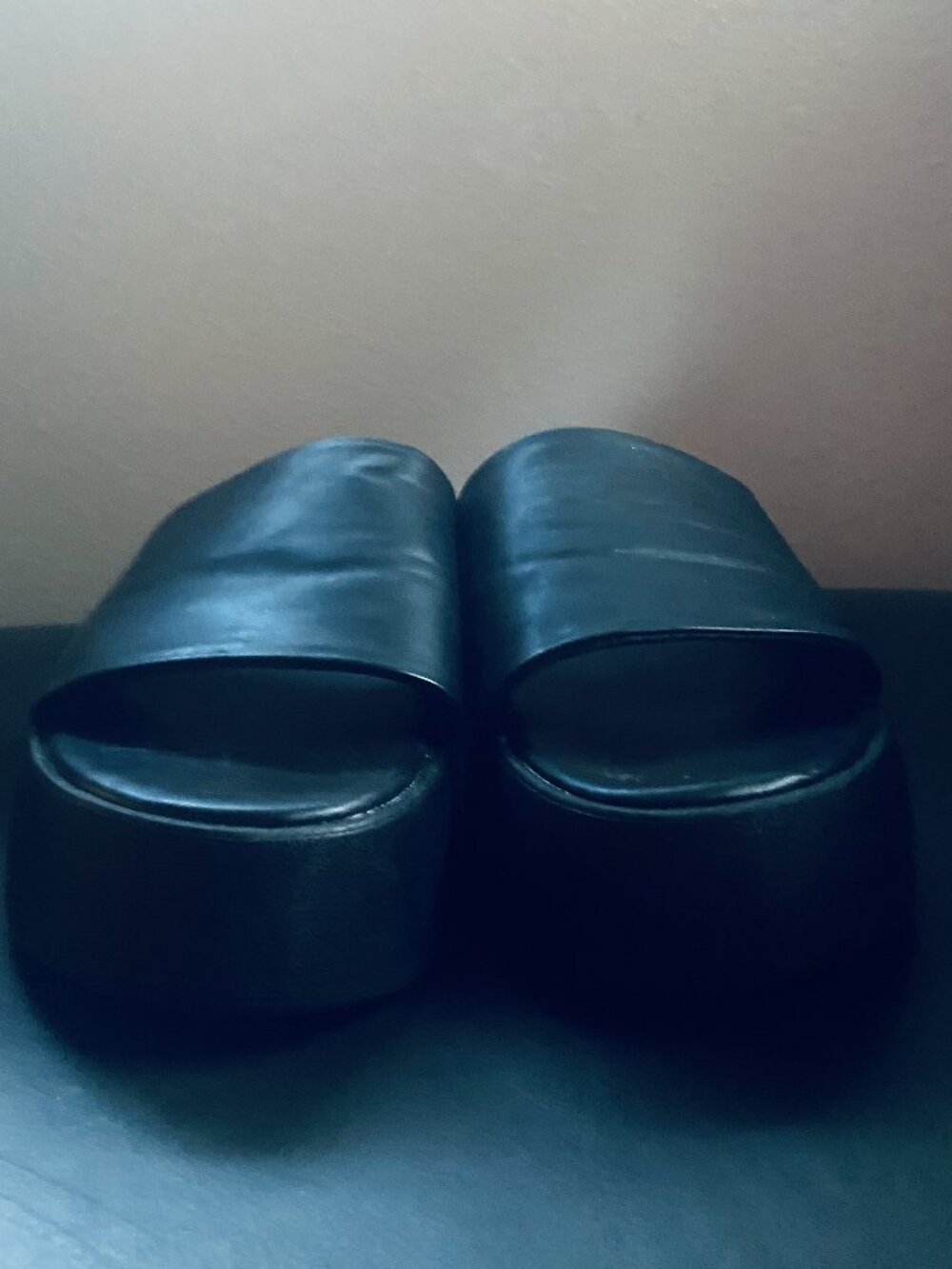 Black Platform Slides Y2K